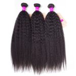 Kinky Straight Hair Yaki Human Hair 3 Bundles