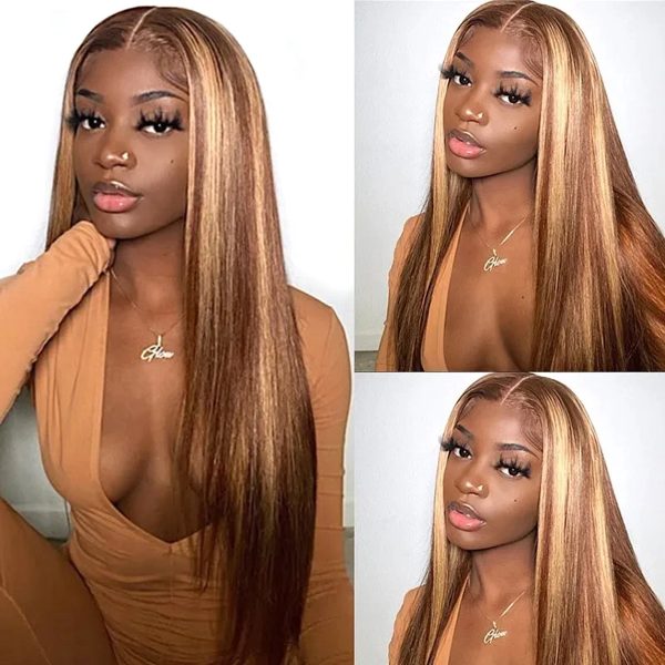 4/27 Highlight Straight HD Lace Front Wigs High Density Wig