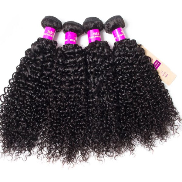 Brazilian Curly Wave Virgin Hair 4 Bundles With 13x4 HD Lace Frontal 100% Unprocessed Human Hair Extensions