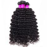 Deep Wave 3 Bundles With 5X5 HD Lace Closure Brazilian Virgin Human Hair Deals