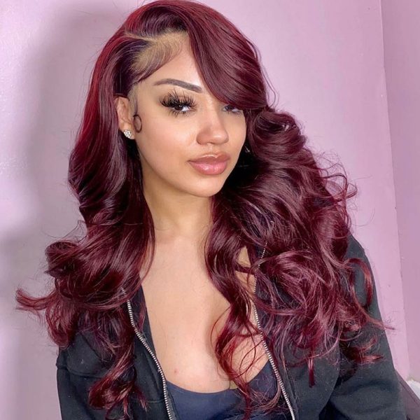 99J Color Burgundy Body Wave Wig 13x4 HD Lace Human Hair Wig