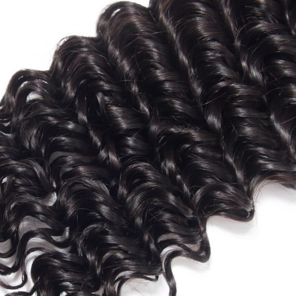 Deep Wave 4 Bundles With 4x4 HD Lace Closure High Quality Brazilian Virgin Hair With Closure