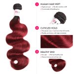 1Pcs 10-40 inch Brazilian Virgin Hair Ombre 1B/99J Body Wave Bundles