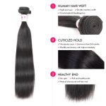 Brazilian Straight Hair Bundles 1Pcs Virgin Unprocessed Straight Human Hair Weaves