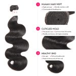 40 inch Body Wave Hair Bundles 1Pcs Unprocessed Virgin Body Human Hair Weaves Natural Extensions