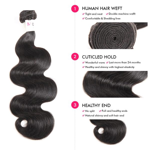 40 inch Body Wave Hair Bundles 1Pcs Unprocessed Virgin Body Human Hair Weaves Natural Extensions