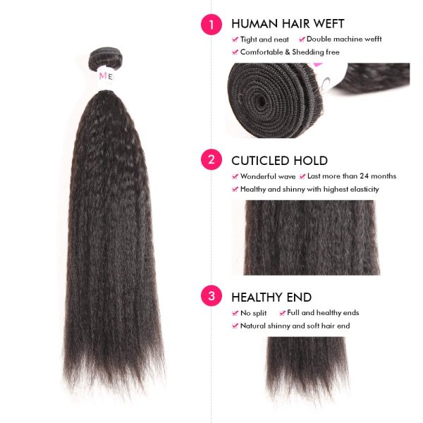 Kinky Straight Hair Bundles 1 Bundles 10-40 Inch 100% Human Hair Extensions