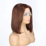 T PART LACE FRONT BOB WIG SILKY STRAIGHT Chestnut #4 Color 180% Density