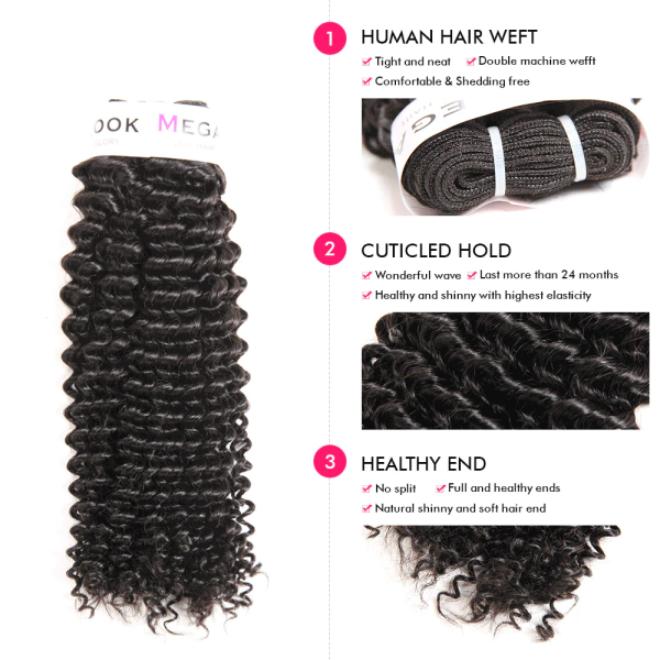 12A Grade Human Hair Kinky Curly Bundles With Closure Brazilian Remy Human Hair 3/4Bundles With Swiss Hd Lace Closure