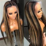 Highlight Balayage Ombre Straight/Body Wave 13x4 Lace Frontal Wig Transparent Balayage Lace Front Human Hair Wigs