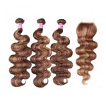 12A Body Wave Hair Honey Blonde Piano 3Bundles With Transparent Lace Closure Deal Free Shipping