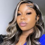 Highlight Balayage Wig 360 Lace Frontal Wig Brazilian Straight/Body Wave Virgin Hair 180% Density