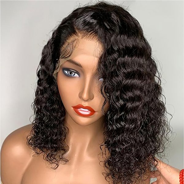 Deep Wave Short HD Lace Front Wigs High Density Fashion Summer Wig