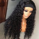 Headband Deep Wave Human Hair Wigs | 150 Density No Glue Silk Scarf