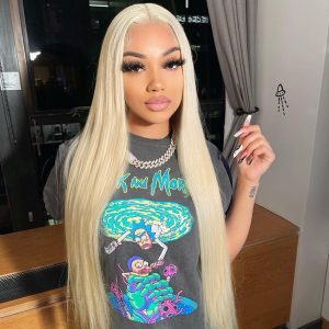 Blonde Human Hair HD Lace Front Wigs 613 Straight hair wig