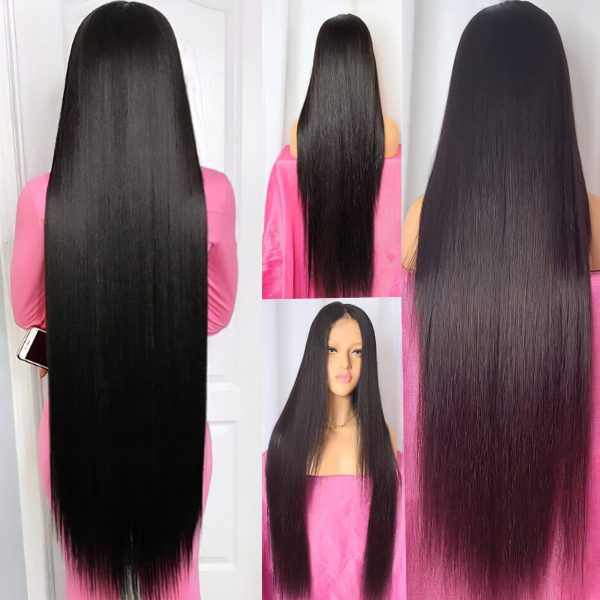 Long Straight Human Hair Wig | 13x4 HD Lace Front Black Wigs