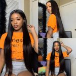 Long Straight Human Hair Wig | 13x4 HD Lace Front Black Wigs