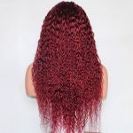 99J Color Burgundy Curly Hair HD Lace Front Wig 180% Density