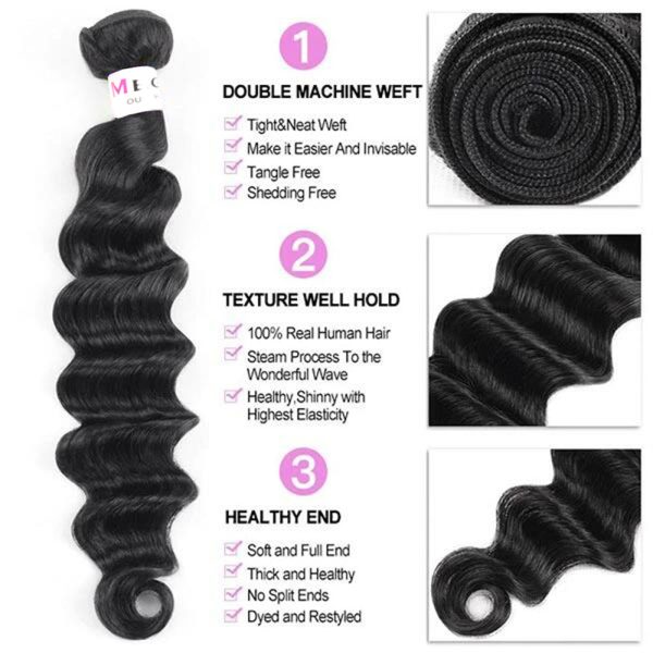 12A Virgin Brazilian Hair Loose Deep Wave Hair 4 Bundles with 4x4 Transparent Lace Closure