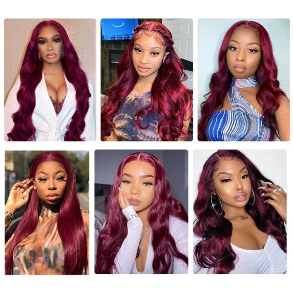 Remy Human Hair Bundles With Closure Straight Hair Burgundy Remy Peruvian Dyed 3 Bundles With Frontal 4x4 Brazilian Human Hair 99J