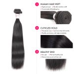 Top Quality 12A Grade Virgin Brazilian Hair Straight Human Hair 4 Bundles with 4x4 Transparent Lace Closure