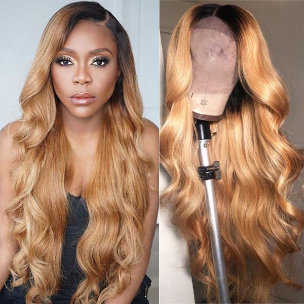 Ombre 1B/27 Body Wave HD Lace Human Hair Wig