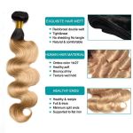 3 Bundles 1B/27 Color With Closure Ombre Straight Hair Weaves With Remy Human Hair Closure