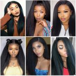 Kinky Straight U Part Wig Yaki Human Hair Wig 150 Density