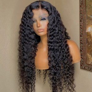 5x5 13x4 13x6 Deep Curly Glueless Lace Front Wig HD Invisible Human Hair Wig
