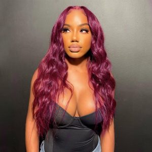 99J Color Burgundy Body Wave Wig 13x4 HD Lace Human Hair Wig