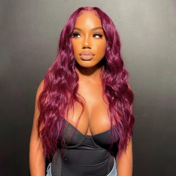 99J Color Burgundy Body Wave Wig 13x4 HD Lace Human Hair Wig