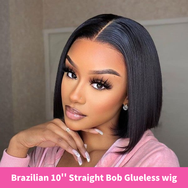 4x6 HD Lace Glueless Bob Wigs Wear Go Pre Cut Lace Human Hair Wigs