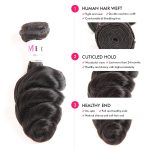 Loose Wave Hair 4 Bundles With 4x4 Transparent Lace Closure Free Shipping