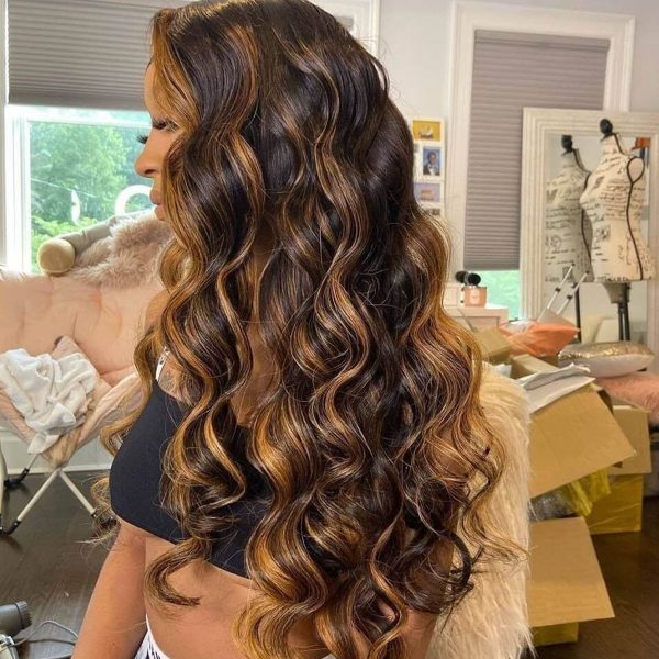 Honey Blonde Body Wave HD Lace Front Wig 1B/30 Highlight Wig