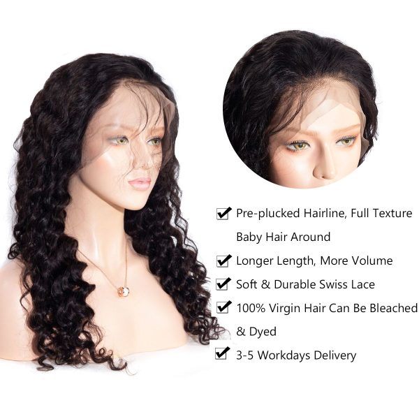 Loose Deep Wave 360 HD Lace Frontal Wig Virgin Human Hair Wig