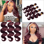 Burgundy Hair Bundles 12A With Honey Blonde 4x4 Transparent Lace Closure Body Wave Human Hair