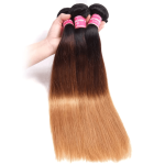 High Quality 12A Straight Hair Ombre 1B/4/27 3Bundles With Free Part Closure