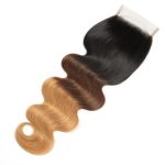 12A Body Wave Hair Ombre 1B/4/27 3Bundles With Free Part Closure