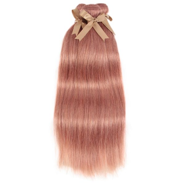 Pink Straight Weave Bundles Remy Human Hair Extensions 3 pieces Soft and Bouncy