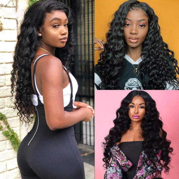 Buy 3 pcs Loose Deep Wave Get 1 Free Closure (Free Part) 100% Natural Human Hair Weaves Deal