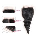 Loose Wave Hair 4 Bundles With 4x4 Transparent Lace Closure Free Shipping