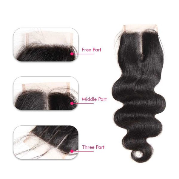 High Quality 12A Grade Virgin Brazilian Hair Body Wave Human Hair 4 Bundles with 4x4 Transparent Lace Closure