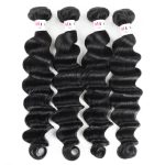 12A Virgin Brazilian Hair Loose Deep Wave Hair 4 Bundles with 4x4 Transparent Lace Closure