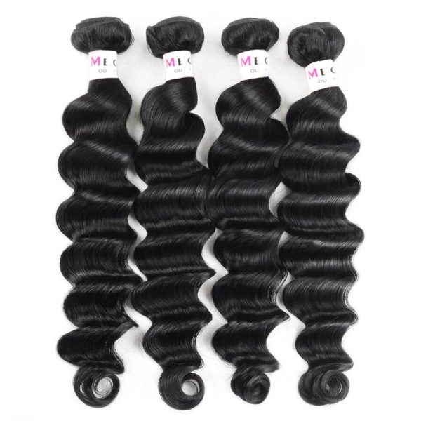 12A Virgin Brazilian Hair Loose Deep Wave Hair 4 Bundles with 4x4 Transparent Lace Closure