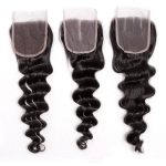 12A Virgin Brazilian Hair Loose Deep Wave Hair 4 Bundles with 4x4 Transparent Lace Closure