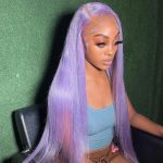 New Light Lavender Wig Straight/Body Wave Human Hair Wigs Glueless Transparent HD Lace Wigs