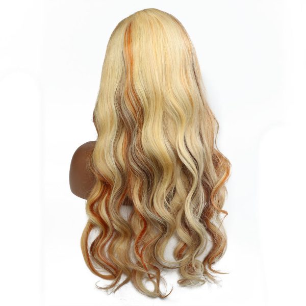 Ginger Blonde Mix Color 13x4 Transparent Lace Wig Highlight 613 Honey Blonde Body Wave Wig