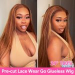 Highlights Ombre 4x6 HD Lace Wear Go Straight Glueless Wigs Pre Cut Lace Wig