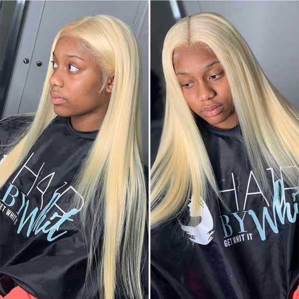 Blonde Human Hair HD Lace Front Wigs 613 Straight hair wig