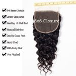 3 Bundles Brazilian Water Wave Virgin Hair With 6x6 HD Lace Closure